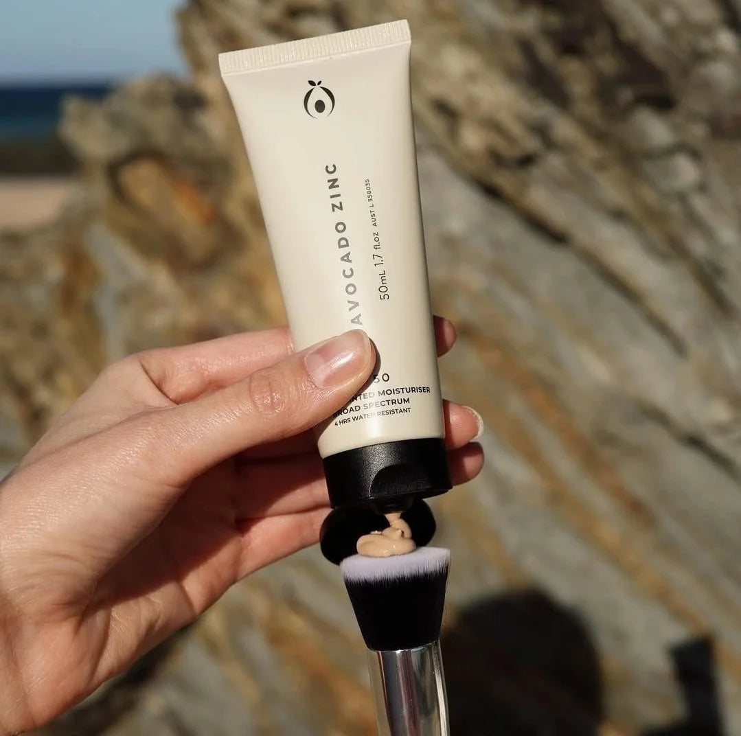 Avocado Zinc SPF Brush - Vegan Fibers Flawless Finish
