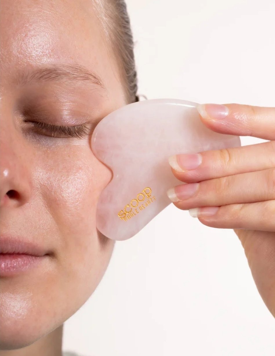 100% Rose Quartz Face Sculpting Gua Sha