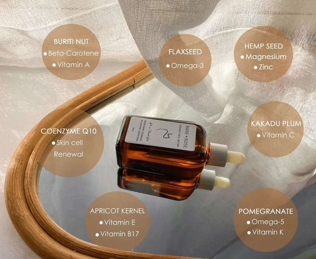 Bare & Rose Golden Face Nectar 50ml - Superfood Facial Oil