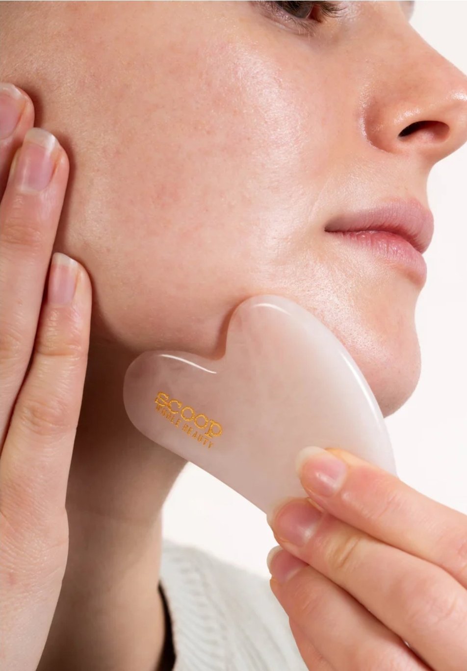 100% Rose Quartz Face Sculpting Gua Sha