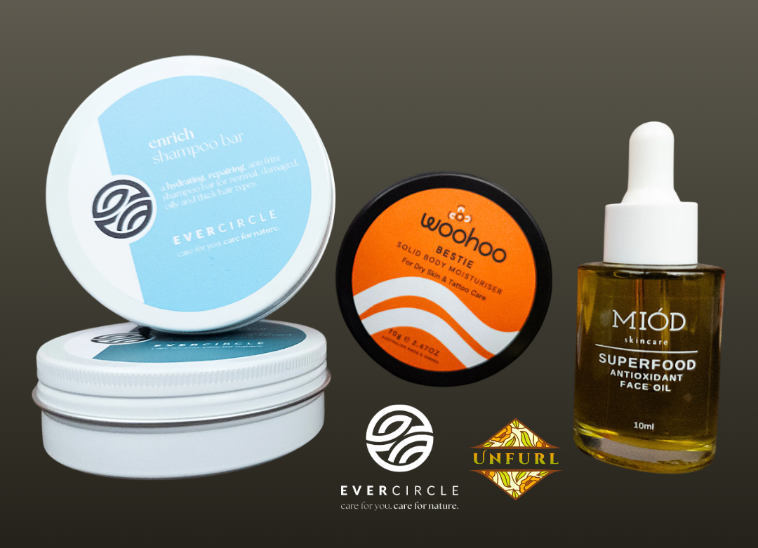 Bundle of solid shampoo and conditioner, Solid moisturiser and face oil. 