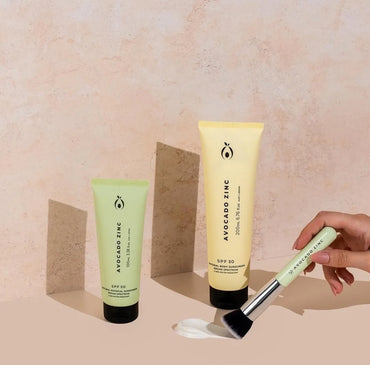 Avocado Zinc SPF Brush - Vegan Fibers Flawless Finish